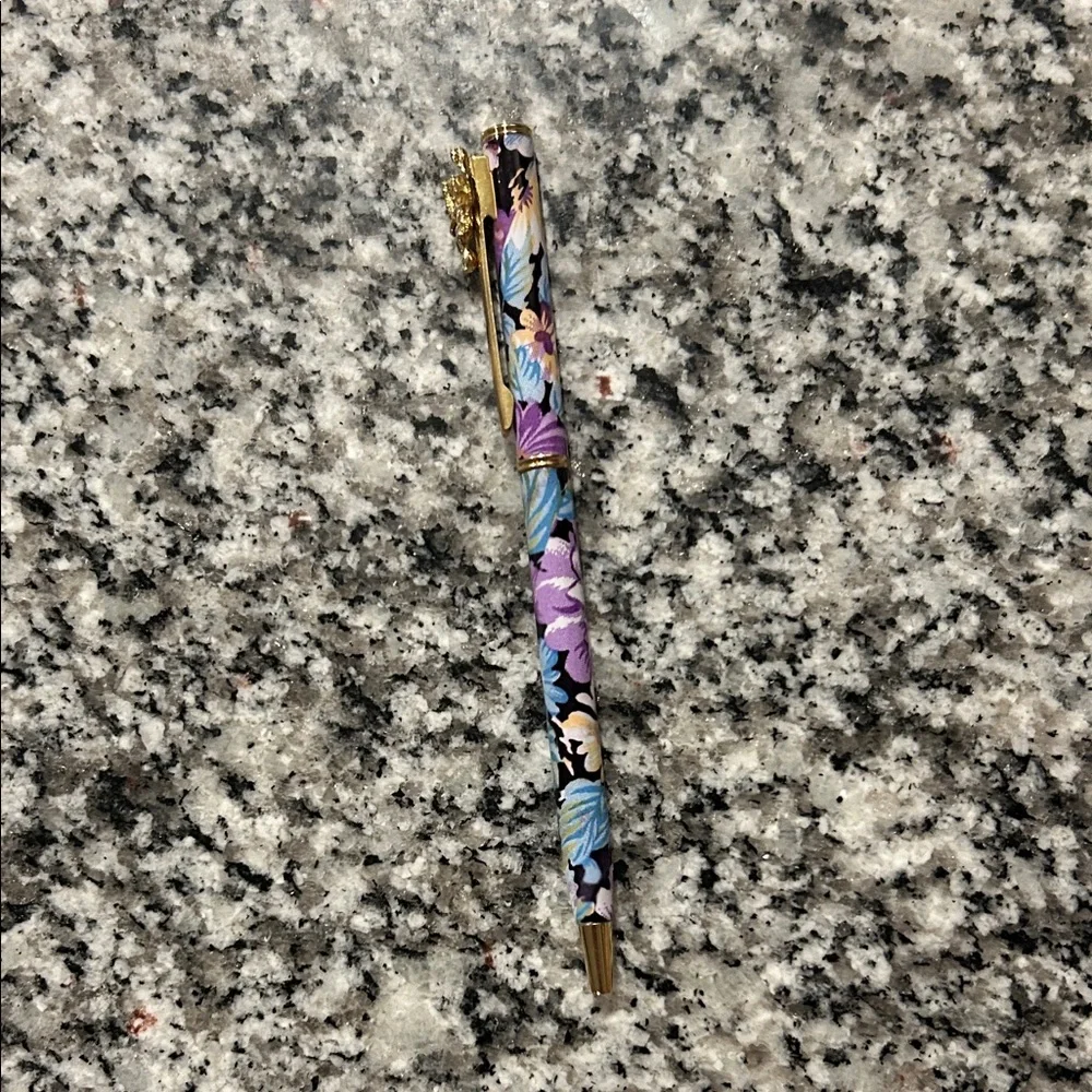 Floral Gold and Purple Pencil Case